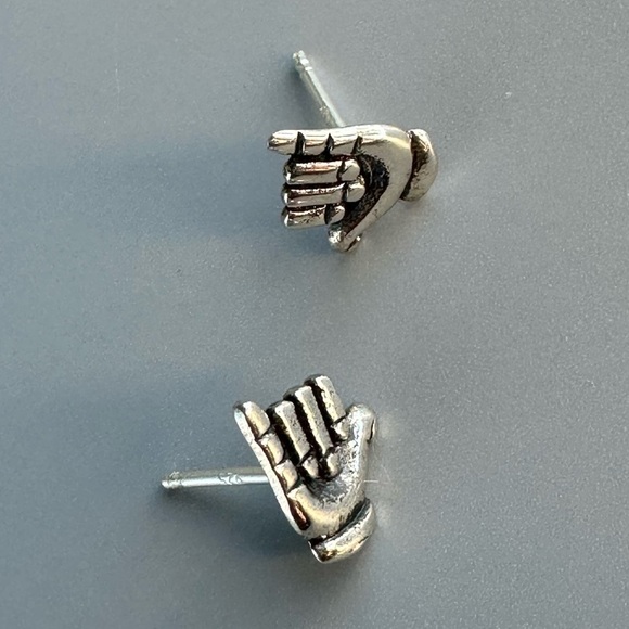 Sterling Silver Hang Loose ASL Stud Earrings - Picture 9 of 11